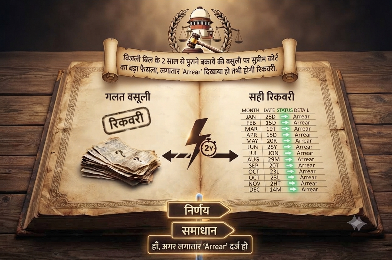 बिजली बिल के 2 साल से पुराने बकाये की वसूली पर सुप्रीम कोर्ट का बड़ा फैसला, लगातार ‘Arrear’ दिखाया हो तभी होगी रिकवरी