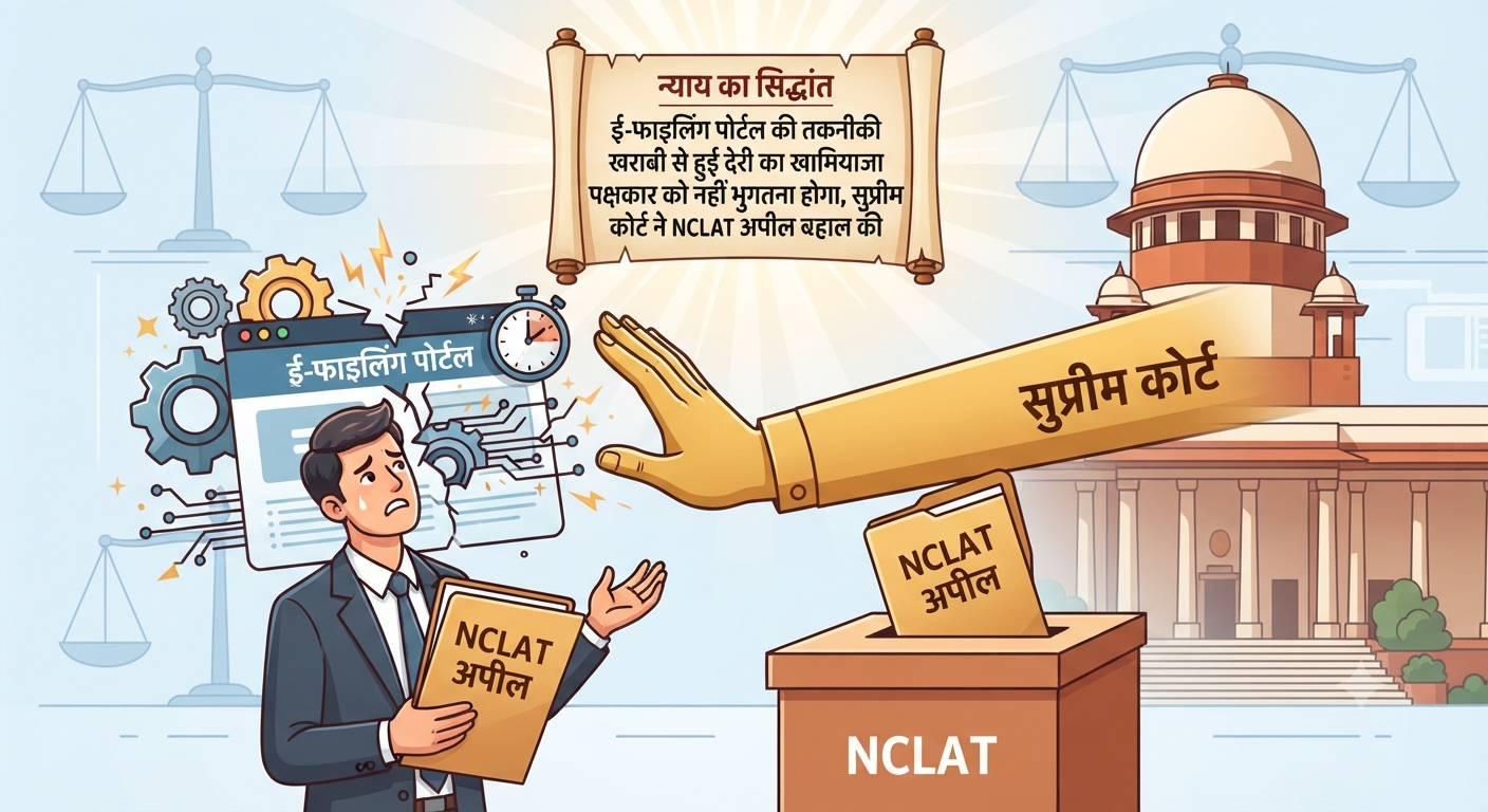 ई-फाइलिंग पोर्टल की तकनीकी खराबी से हुई देरी का खामियाजा पक्षकार को नहीं भुगतना होगा, सुप्रीम कोर्ट ने NCLAT अपील बहाल की