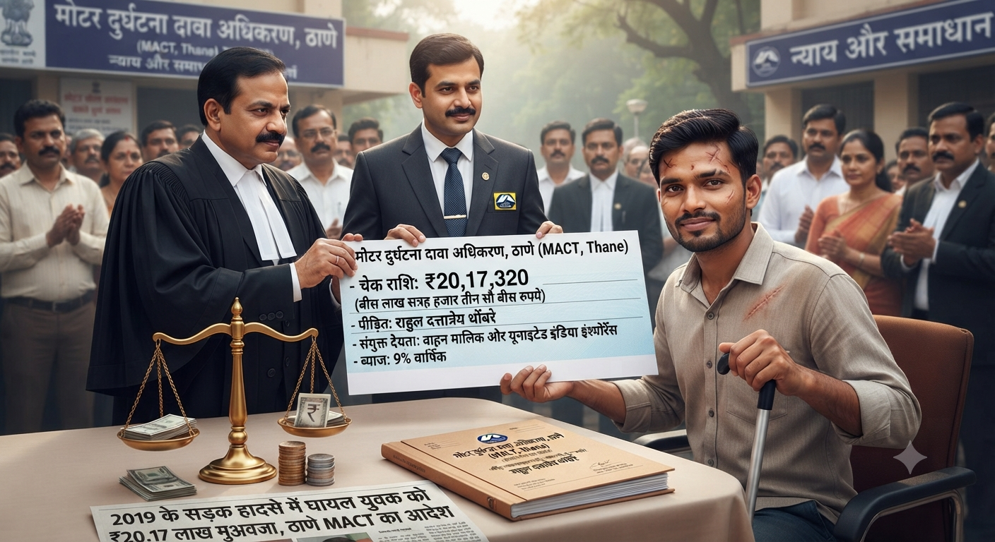 2019 के सड़क हादसे में घायल युवक को ₹20.17 लाख मुआवजा, ठाणे MACT ने 9% ब्याज के साथ राशि देने का आदेश