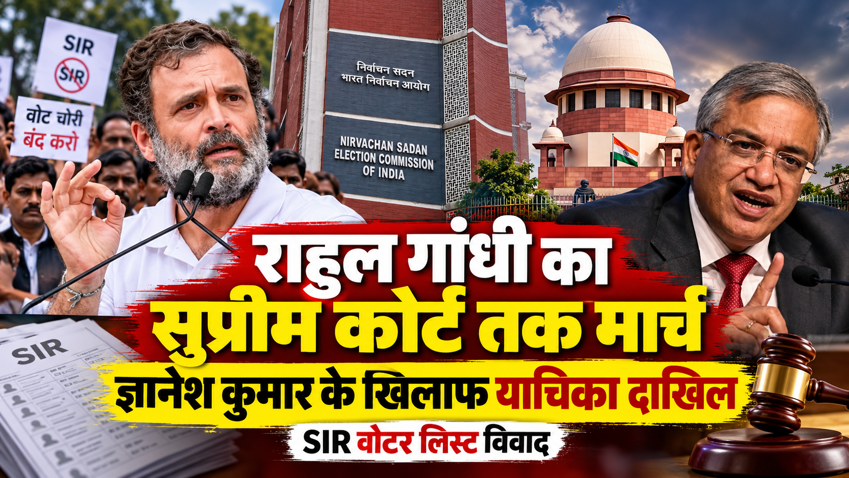 राहुल गांधी का सुप्रीम कोर्ट तक मार्च, मुख्य चुनाव आयुक्त ज्ञानेश कुमार के खिलाफ याचिका दाखिल; SIR पर घमासान तेज!